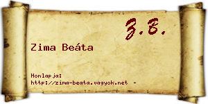 Zima Beáta névjegykártya